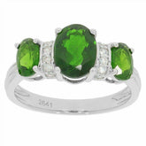 Sterling Silver Semi Mount Ring Setting Oval OV 8X6mm 6x4mm 3 Stones W - Syzjewelry